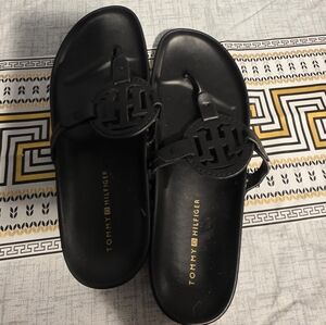 Tommy Hilfiger Black Slide Sandals